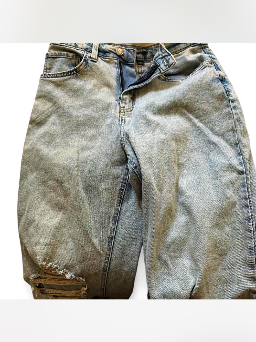 wild fable Men's Light Blue Relaxed Fit Distressed Jeans